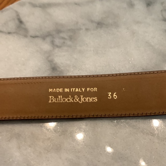 Bullock and Jones belt solid brass buckle size 36 quiet luxury accessory item - Picture 8 of 11